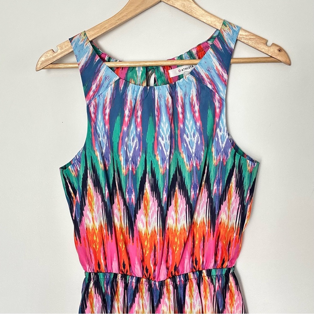 Athleta Martinique Ikat Colorful Midi Dress Size XXS 2XS/XS *K3 - Picture 3 of 15